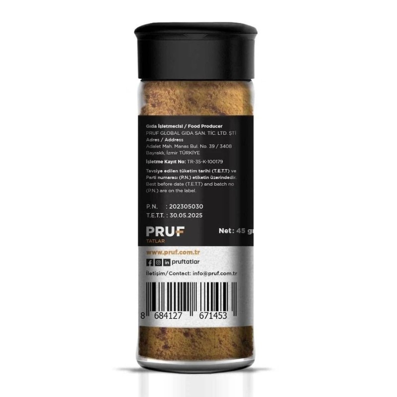 Pruf Garam Masala Hint Çeşnisi 45 Gr. Sağlıklı Cam Şişe