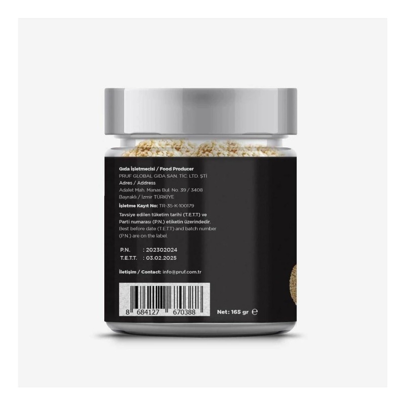 Pruf Susam / Sesame Seeds 175 Gr. Sağlıklı Cam Kavanoz