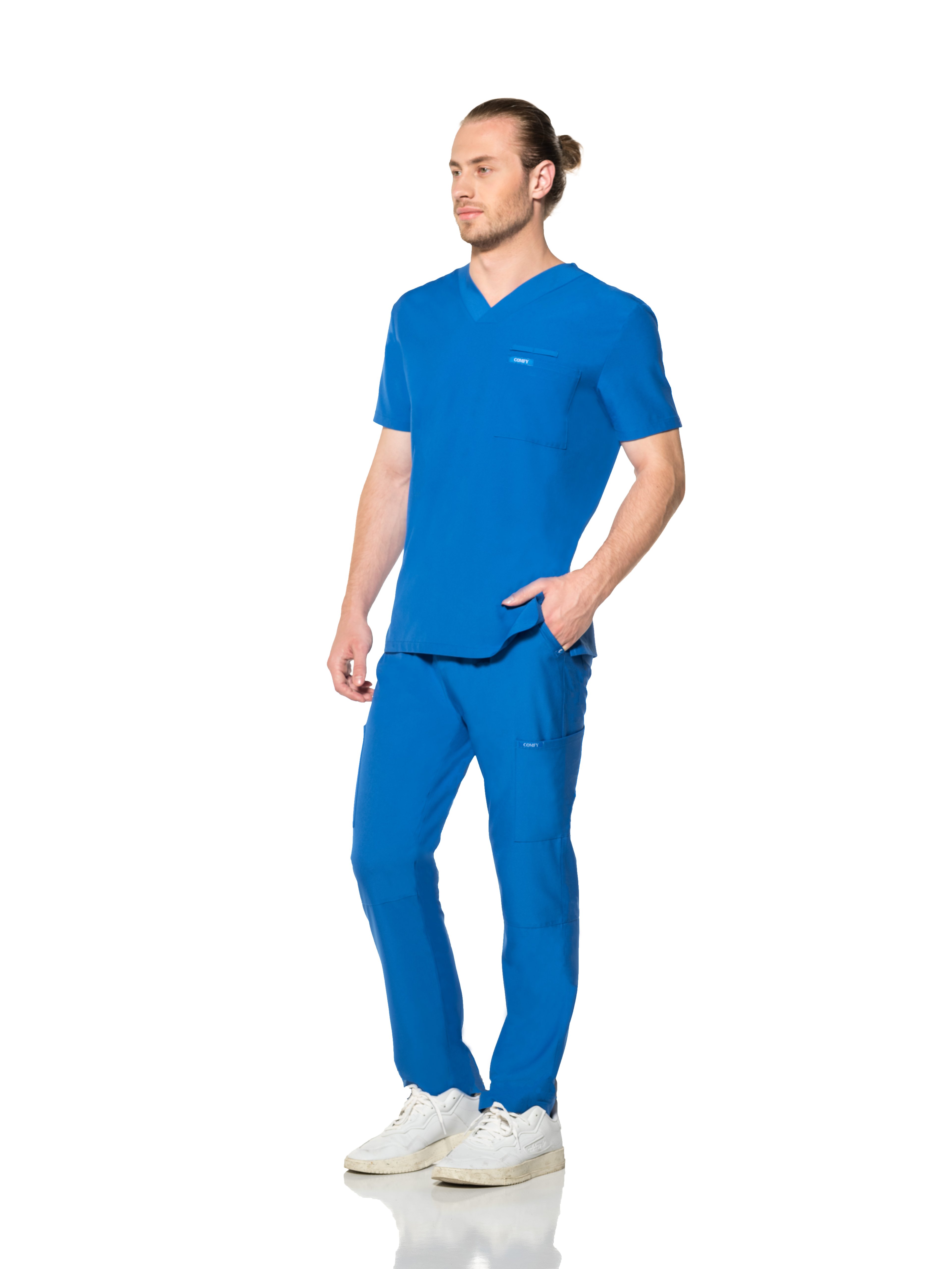 Cosmo Erkek Tek Kargo Pantolon Medikal Üniforma - Saks Mavi