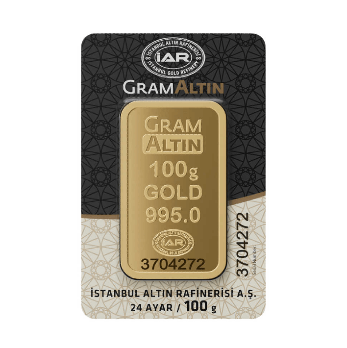 100 Gram 24 Ayar Külçe Altın