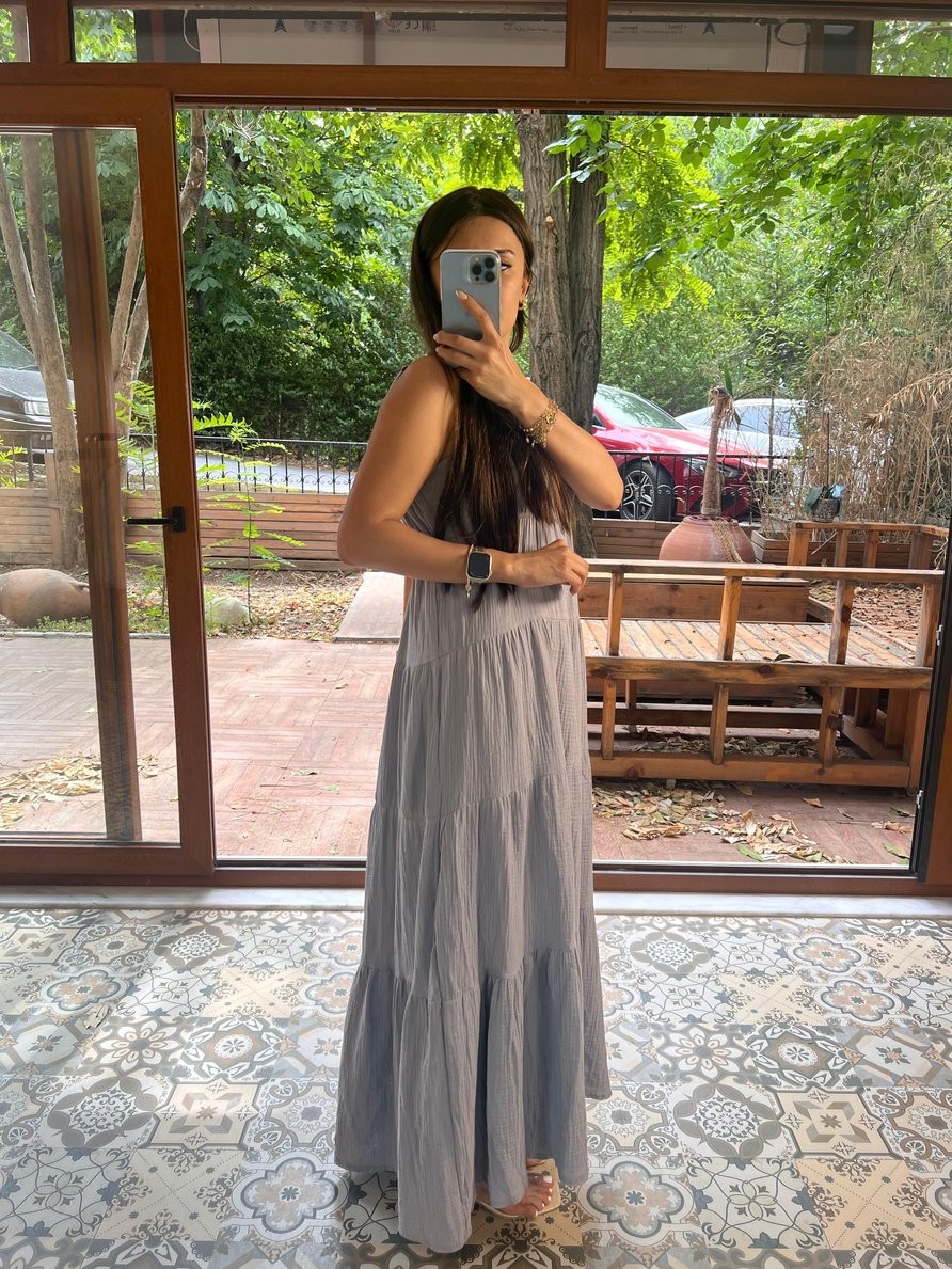 Zr Askılı Müslin Elbise