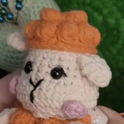 Amigurumi Pumpkin Lamb Keychain Eyes