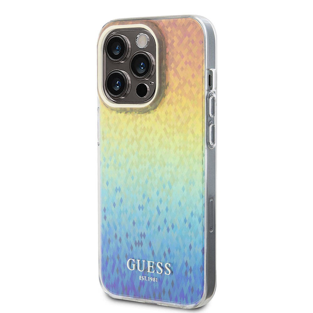 iPhone 15 Pro Kılıf Guess Orjinal Lisanslı Yazı Logolu Mirror Disco Kılıf