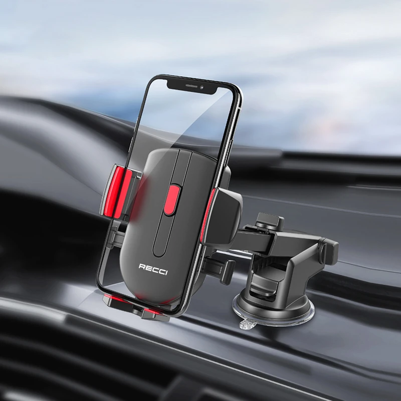 Recci RZ02 Otomatik Mekanizmalı Uzatılabilir Teleskopik Vantuzlu Tasarım Araç Telefon Tutucu