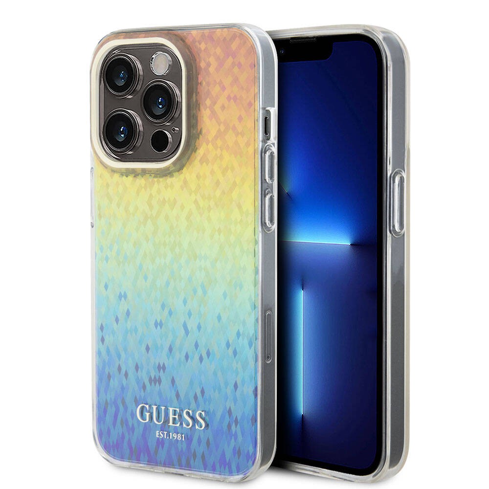 iPhone 15 Pro Kılıf Guess Orjinal Lisanslı Yazı Logolu Mirror Disco Kılıf