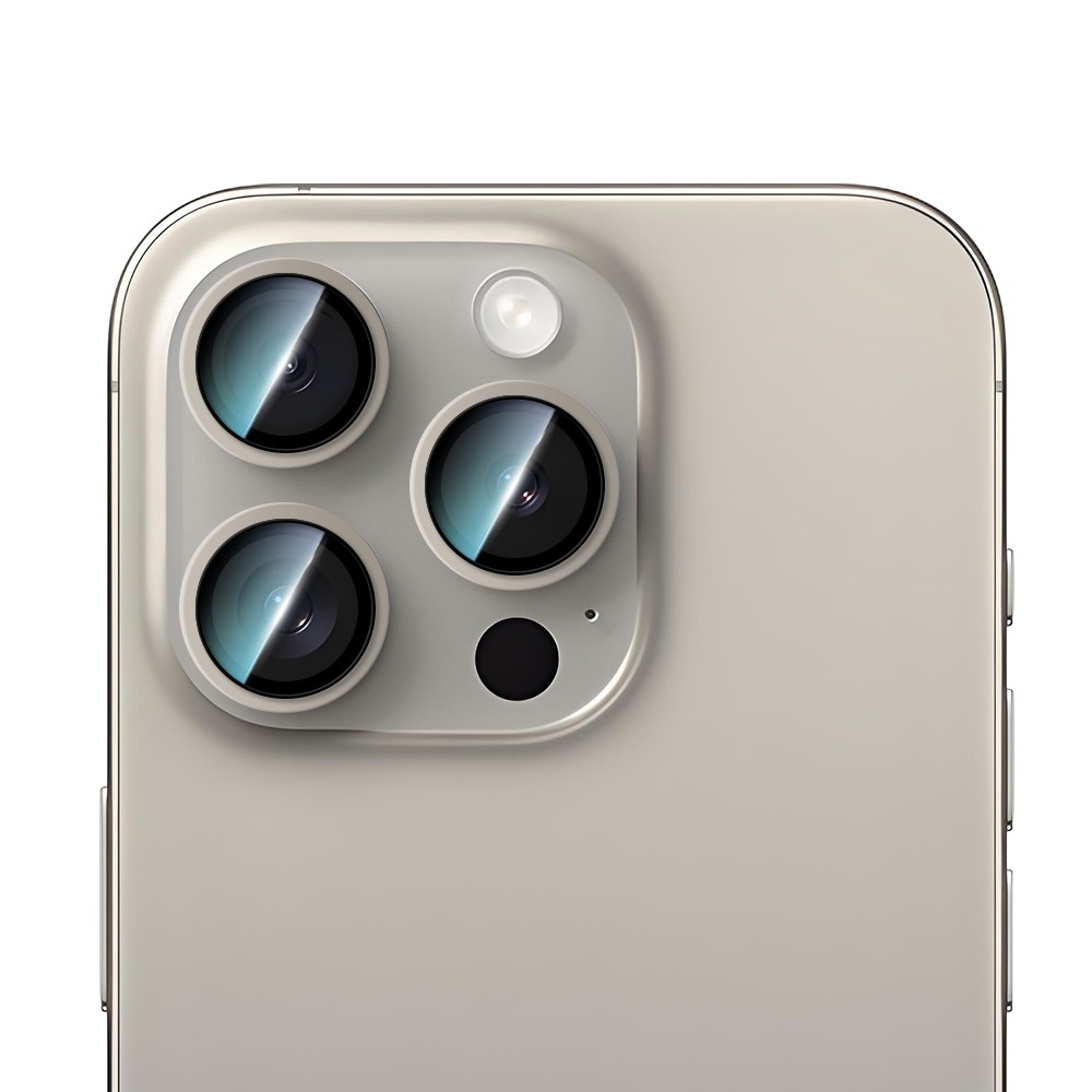 Apple iPhone 15 Pro Max CaseWorld Alloy Serisi Oleofobik Anti Reflective Kamera Lens Koruyucu
