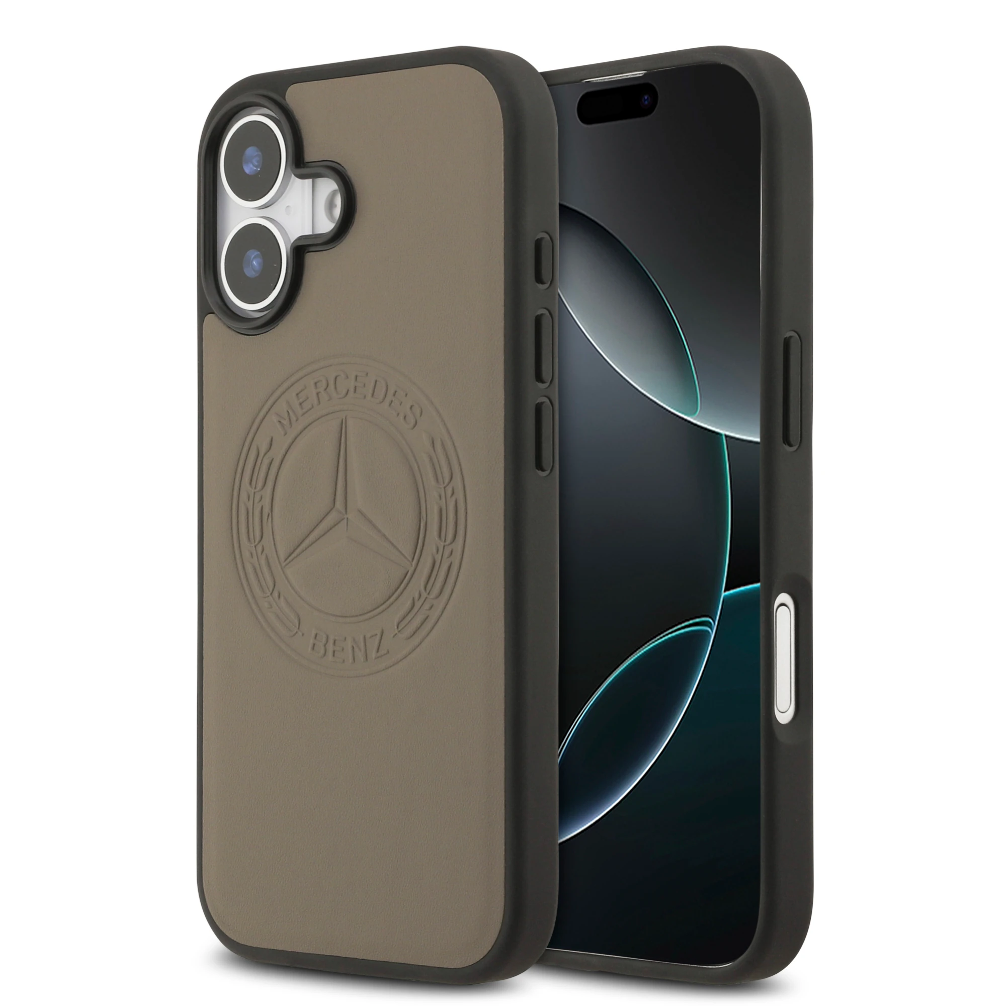 Apple iPhone 17 Kılıf Mercedes Benz Orjinal Lisanslı M-safe Şarj Özellikli Hakiki Deri Nostaljik Yıldız Dizayn Kapak