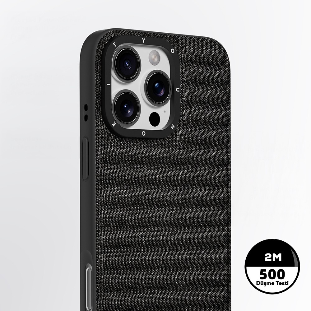 Apple iPhone 16 Pro Kılıf M-safe Şarj Özellikli Youngkit Canvas Serisi Kapak