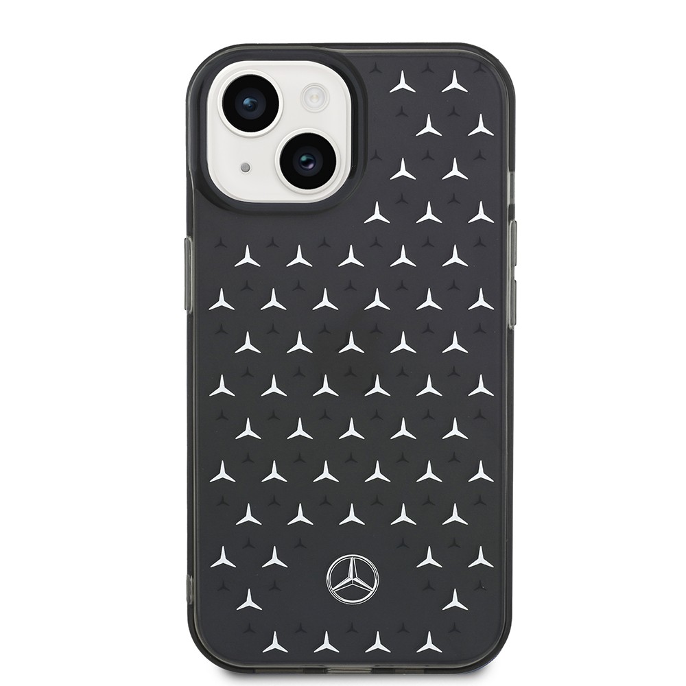 Apple iPhone 15 Kılıf Mercedes Benz Çift Katmanlı Yıldız Desenli Dizayn Kapak