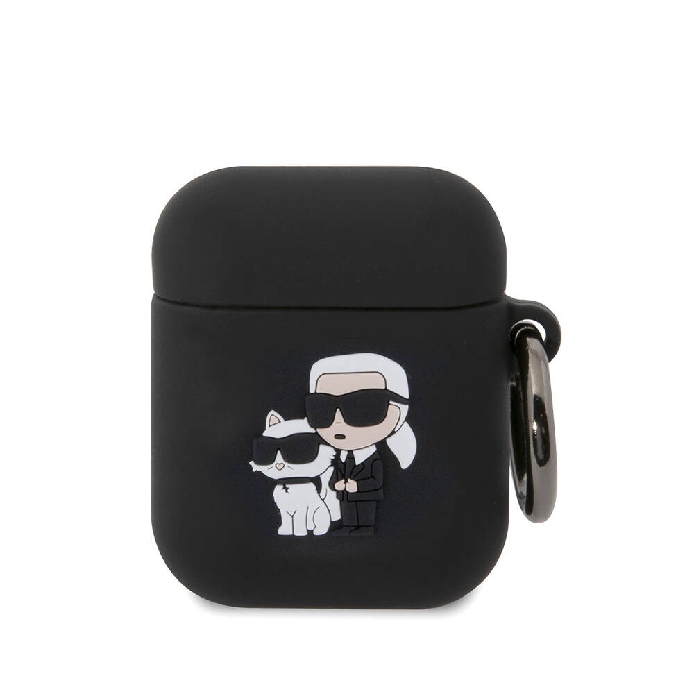 Airpods Kılıf Karl Lagerfeld Orjinal Lisanslı Karl & Choupette 3D Silikon Kapak