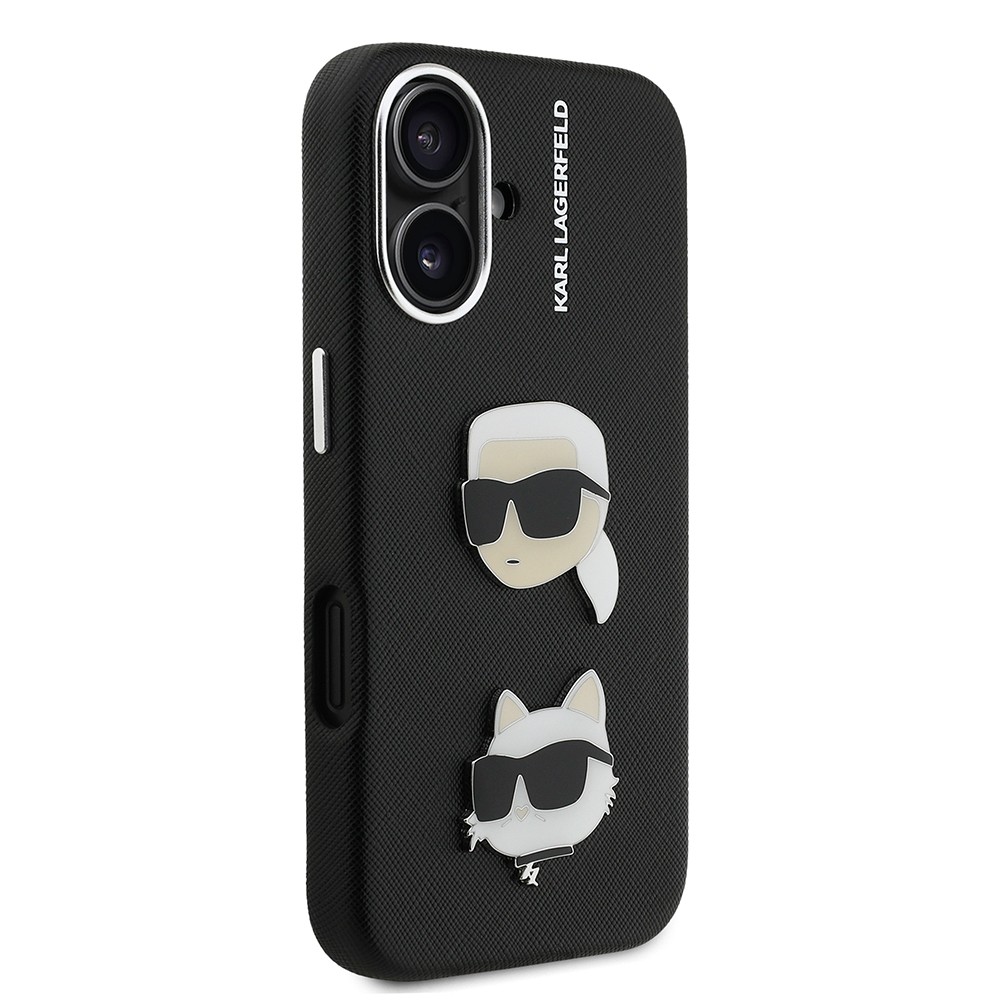 Apple iPhone 16 Kılıf Karl Lagerfeld Orjinal Lisanslı K&C Heads Pin Kapak