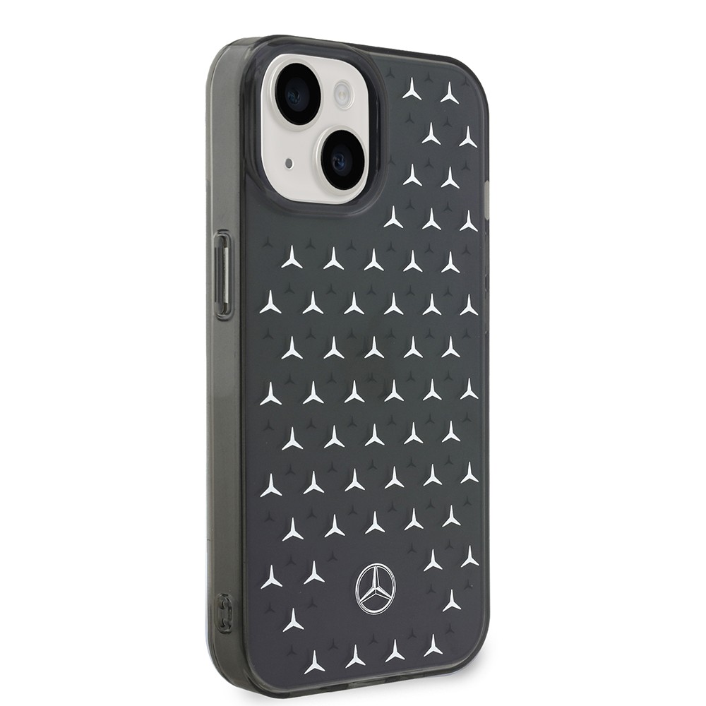 Apple iPhone 15 Kılıf Mercedes Benz Çift Katmanlı Yıldız Desenli Dizayn Kapak