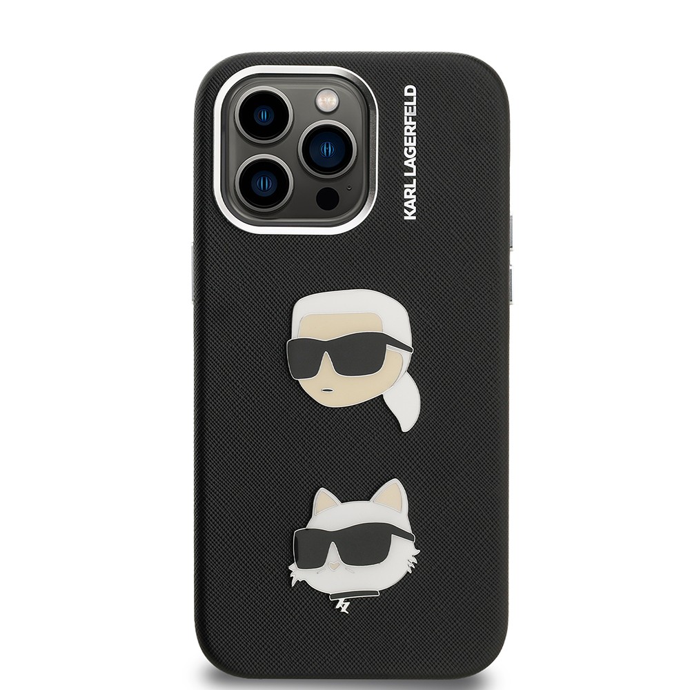 Apple iPhone 14 Pro Max Kılıf Karl Lagerfeld Orjinal Lisanslı K&C Heads Pin Kapak