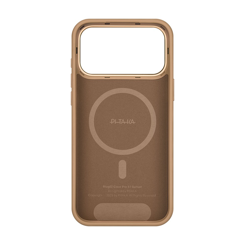 Apple iPhone 17 Pro Max Kılıf M-safe Şarj Özellikli Aramid Fiber Pitaka Military-Grade Sunset-Moonrise Serisi Sunset Kapak
