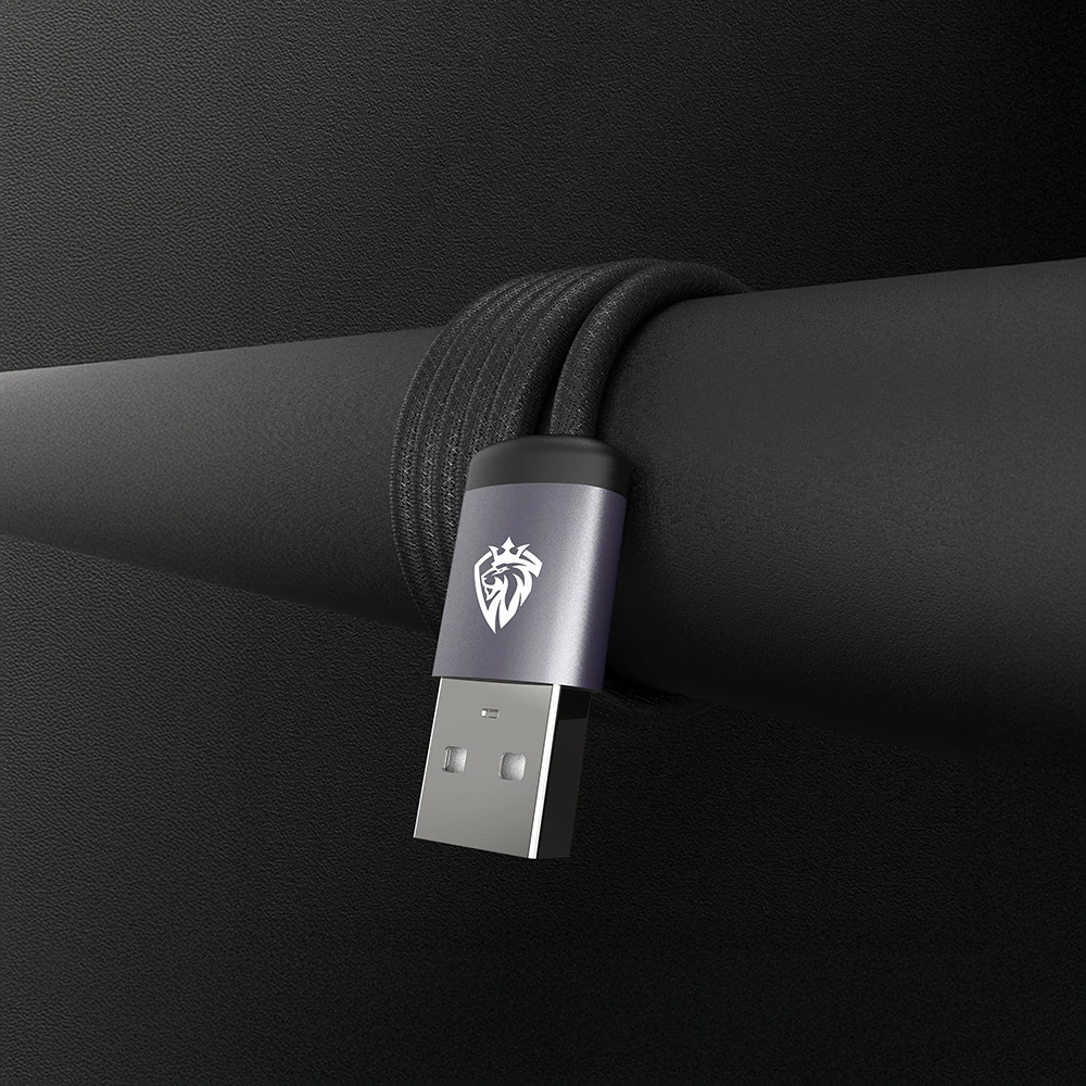 Lenyes LC537 USB-A to Type-C Örgü Tasarımlı Hızlı Şarj Özellikli Data ve Şarj Kablosu 10W 1M