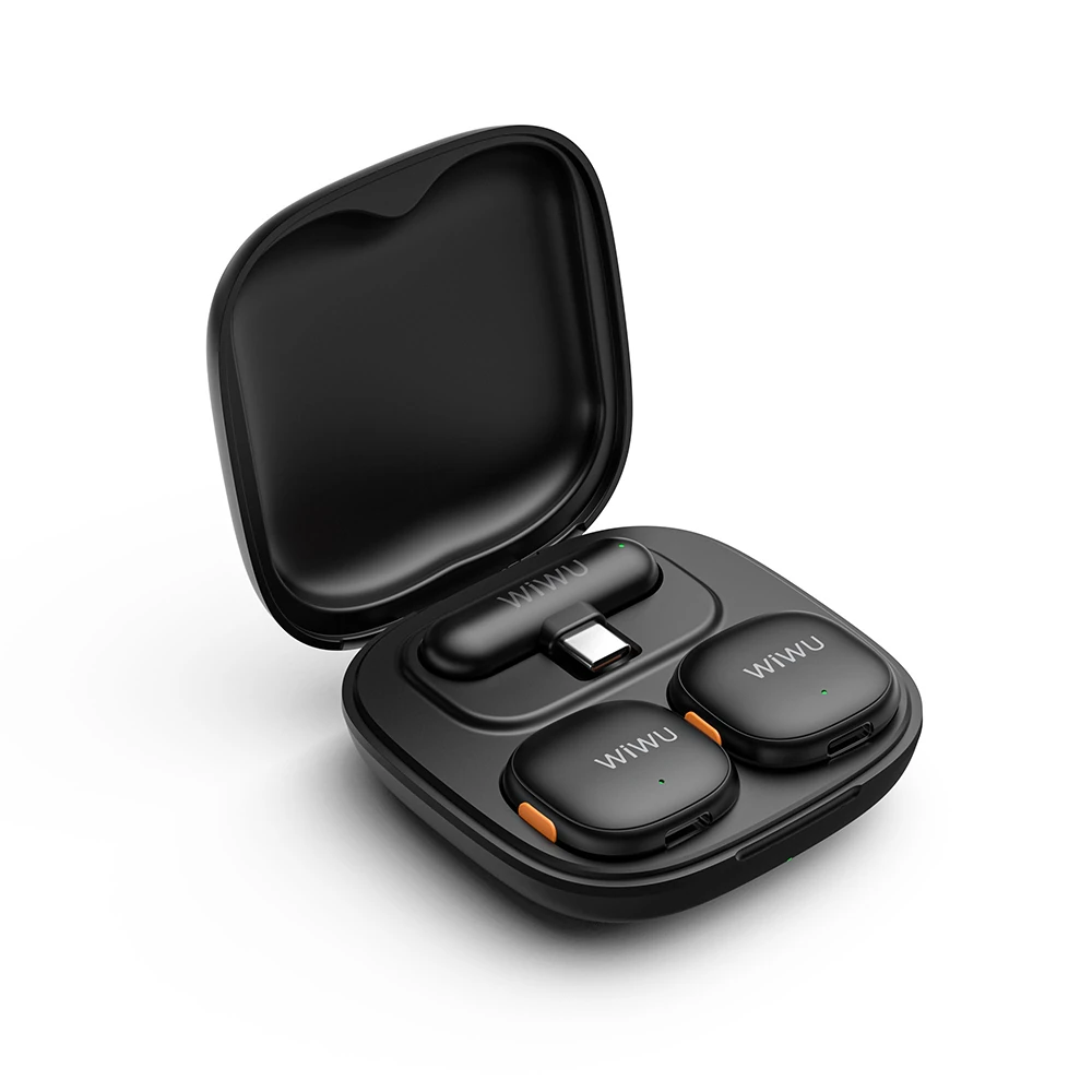 Wiwu Wi-WM006 2in1 Type-C Portlu Yapay Zeka Destekli ANC Özellikli Kablosuz Yaka Mikrofonu