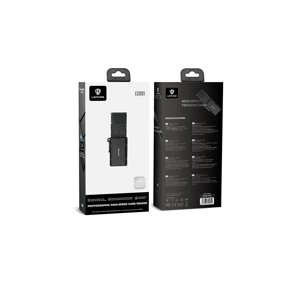 Lenyes LCR01 Type-C Kablolu Su Geçirmez Çoklu Kart Depolama ve Okuyucu Kutusu 10 Gbps
