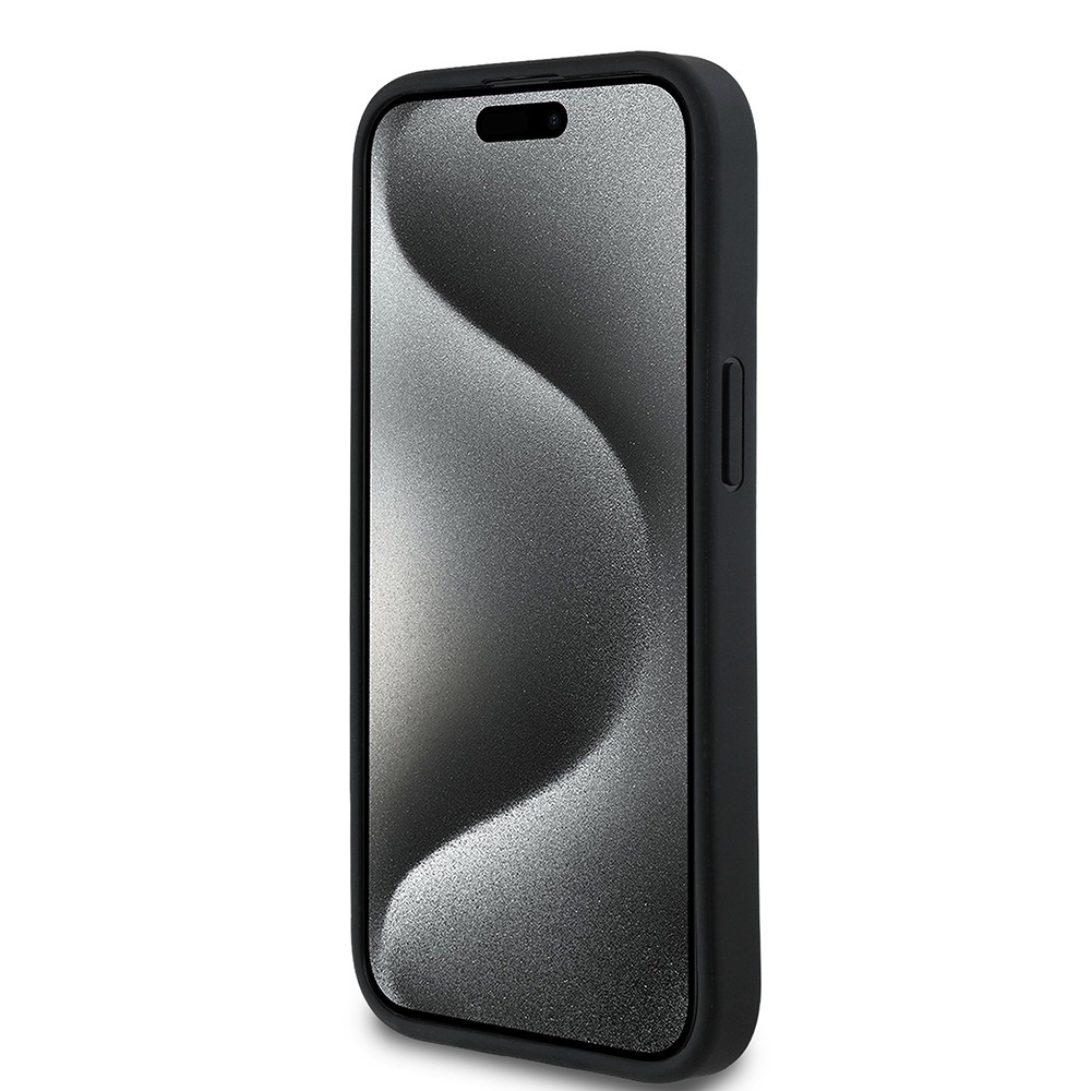 Apple iPhone 15 Kılıf Guess Orjinal Lisanslı Gül Baskılı Büyük Metal Logo Dizaynlı Kapak