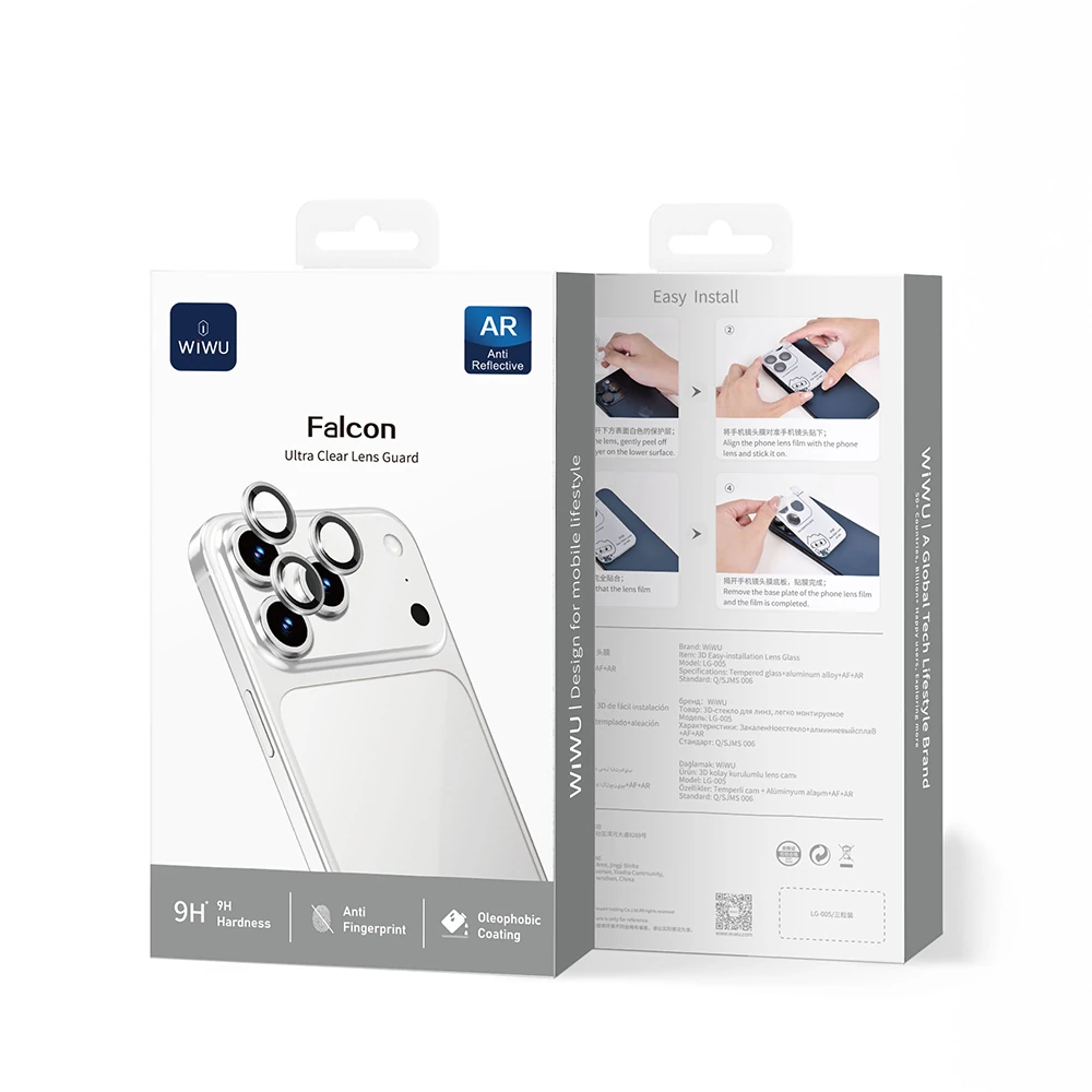 Apple iPhone 17 Pro Max Wiwu LG-005 Falcon Anti Reflective Çizilmeye Karşı Dayanıklı Safir Kamera Lens Koruyucu