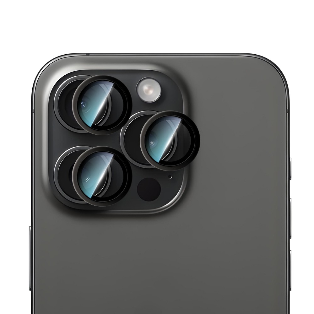 Apple iPhone 15 Pro Max CaseWorld Alloy Serisi Oleofobik Anti Reflective Kamera Lens Koruyucu