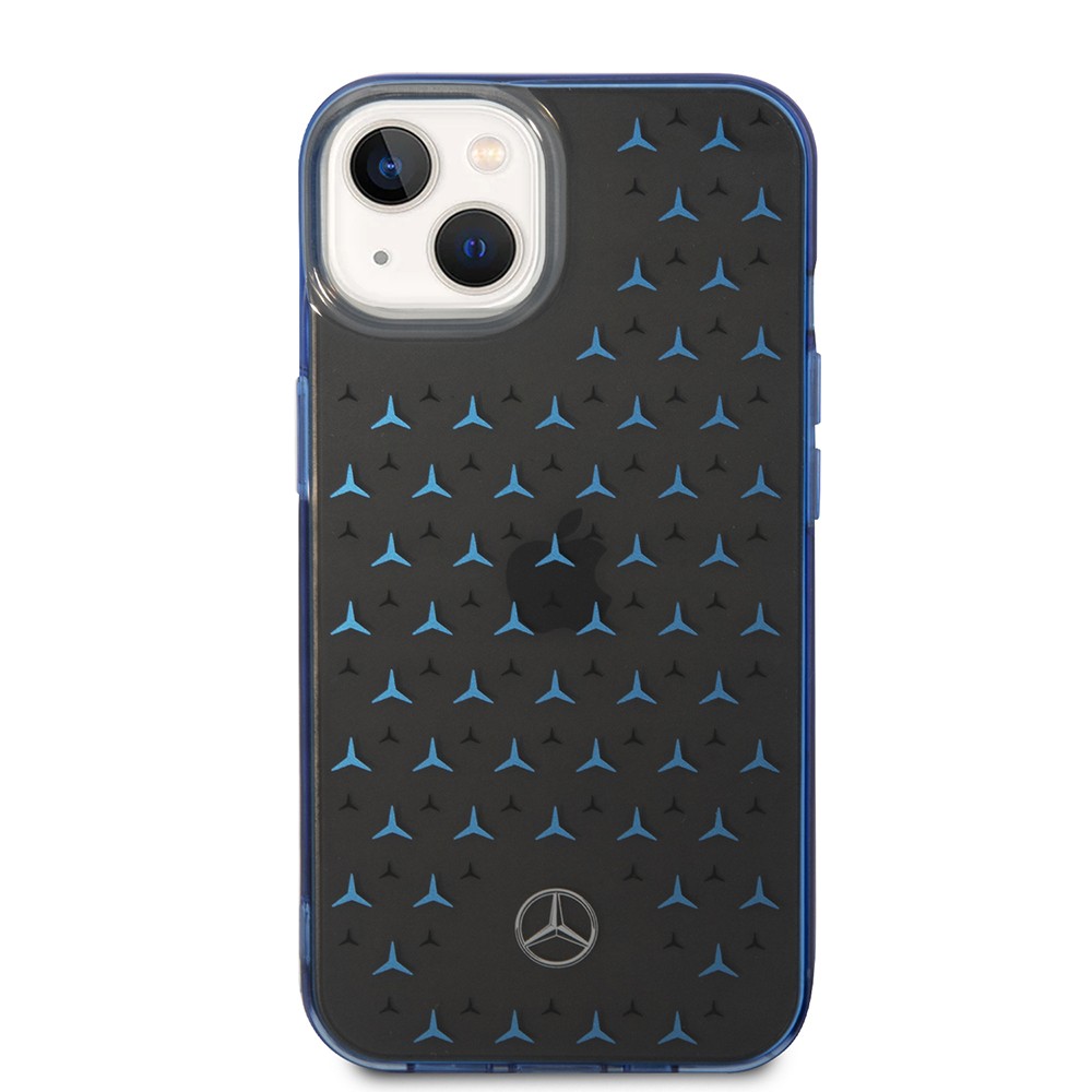 Apple iPhone 14 Kılıf Mercedes Benz Çift Katmanlı Yıldız Desenli Dizayn Kapak