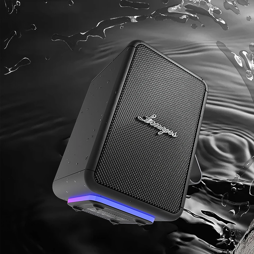 Lenyes S874 Su Geçirmez Özellikli RGB Işıklı Askılı Taşınabilir TWS Bluetooth Hoparlör v5.3