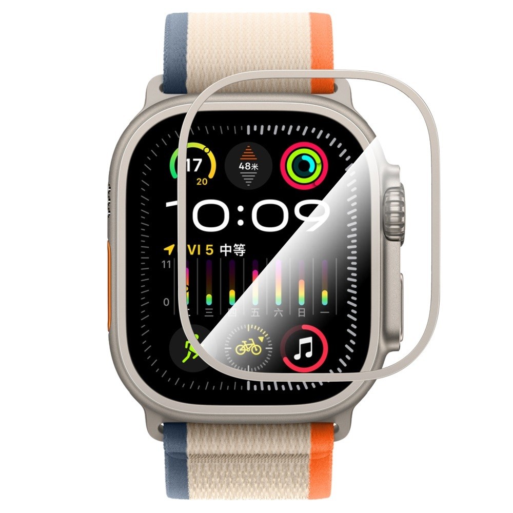 Apple Watch Ultra 49mm CaeWorld Alloy Serisi Safir Akıllı Saat Temperli Cam Ekran Koruyucu