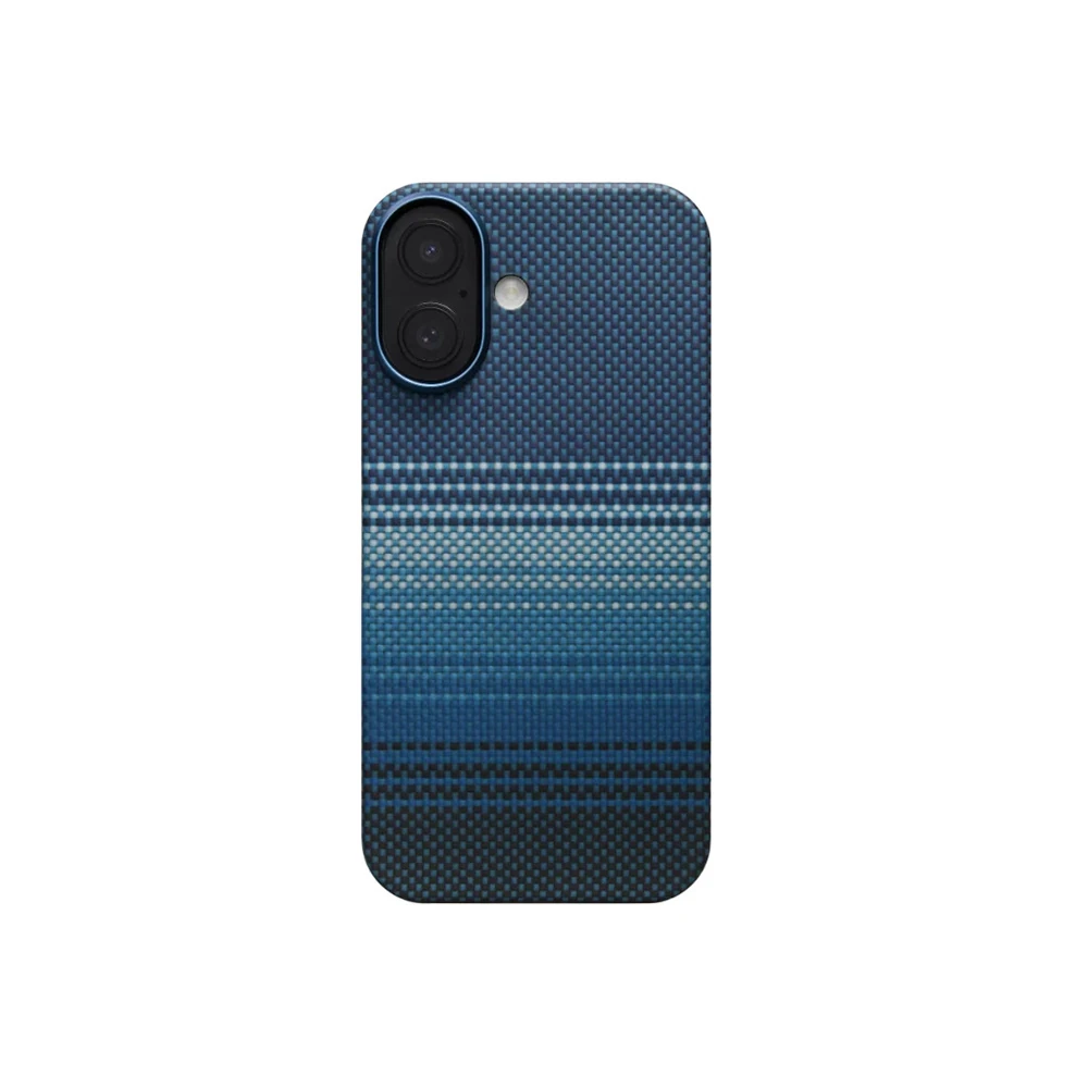 Apple iPhone 17 Kılıf M-safe Şarj Özellikli Aramid Fiber Pitaka Tactile Woven Sunset-Moonrise Serisi Sunset Kapak