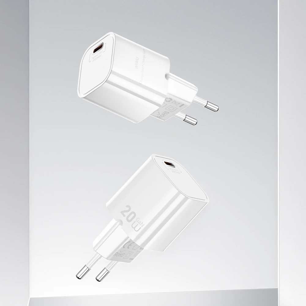 Wiwu Wi-G014 Cube Serisi GaN Tech PD Hızlı Şarj Özellikli Mini Şarj Başlığı 20W