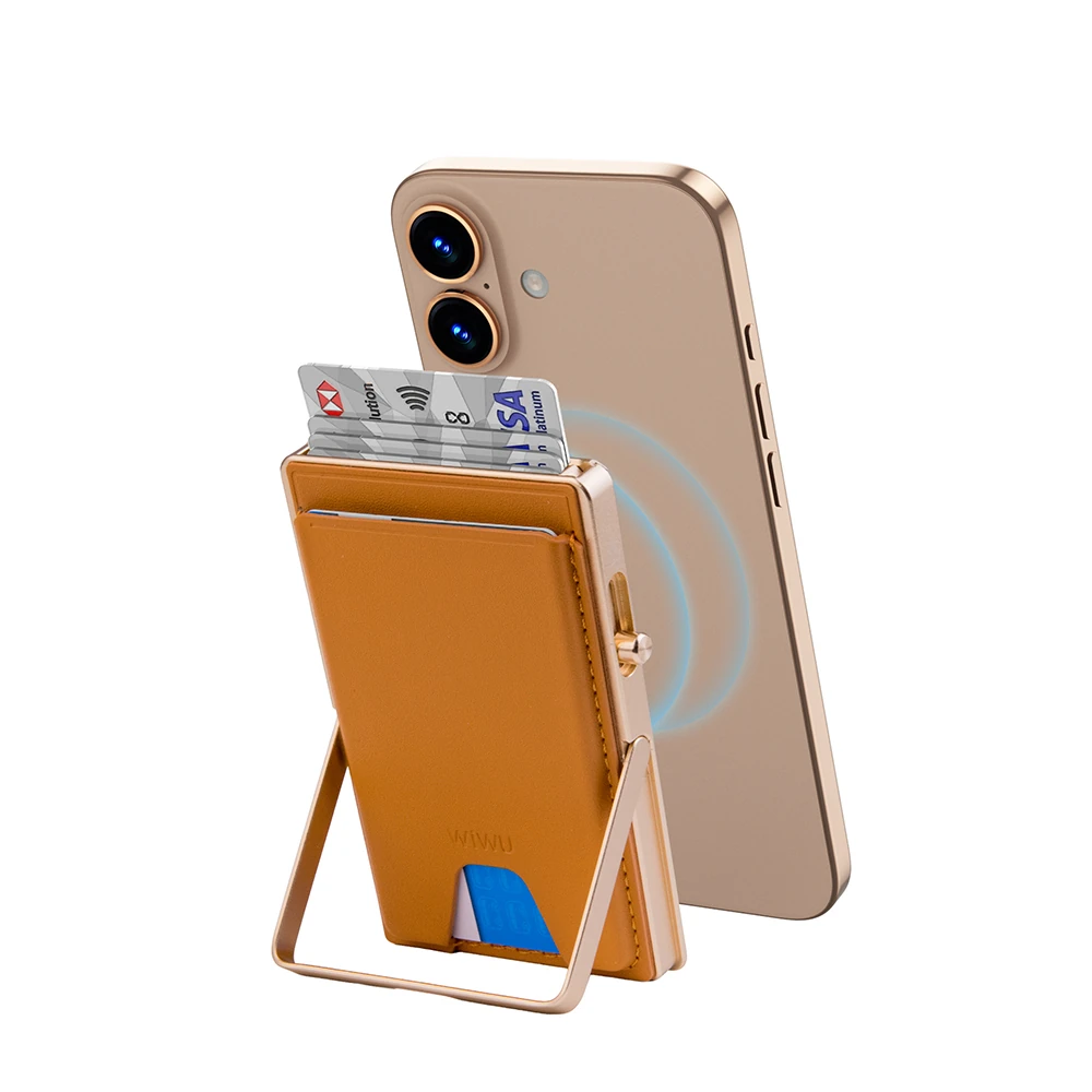 Wiwu MW-006 Tasarımlı 6 Hazneli PU Magnetik Standlı Kartlık