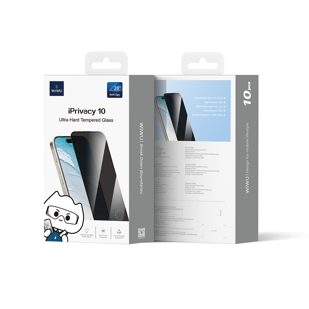 iPhone 11 Wiwu GT-015 Oleofobik Darbeye Karşı Dayanıklı Temperli Ekran Koruyucu 10'lu Paket