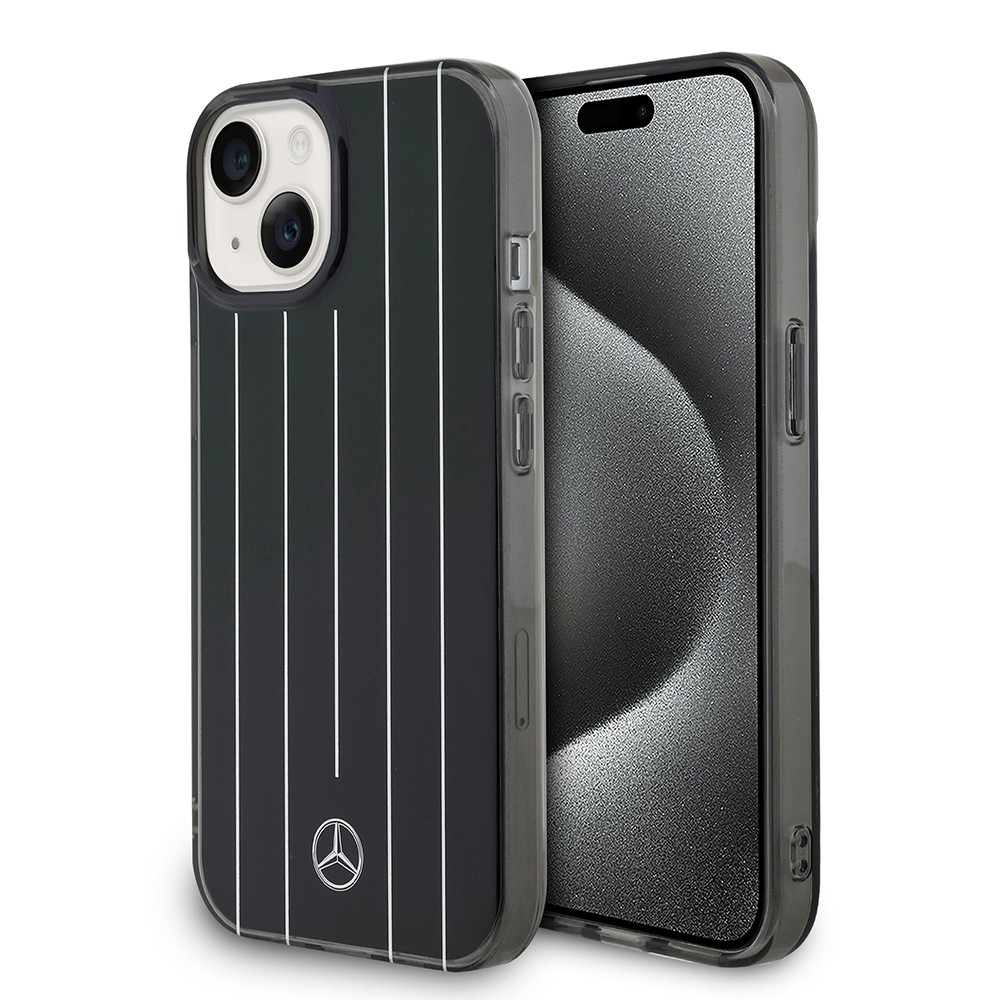 Apple iPhone 15 Mercedes Benz Orjinal Lisanslı New Urban 3 IML Baskılı Paralel Çizgi Desenli Kapak
