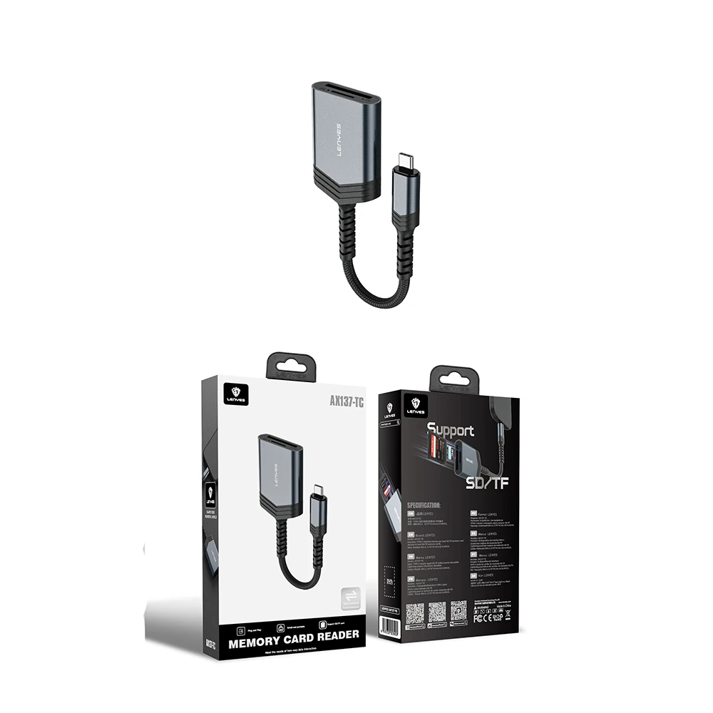 Lenyes AX137 2in1 Type-C to TF/SD Kart Çevirici Dönüştürücü