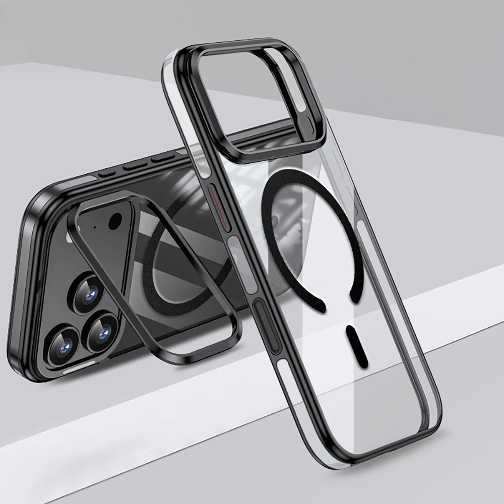 Apple iPhone 17 Pro Kılıf M-safe Şarj Özellikli Wlons Standlı Efsane Kapak