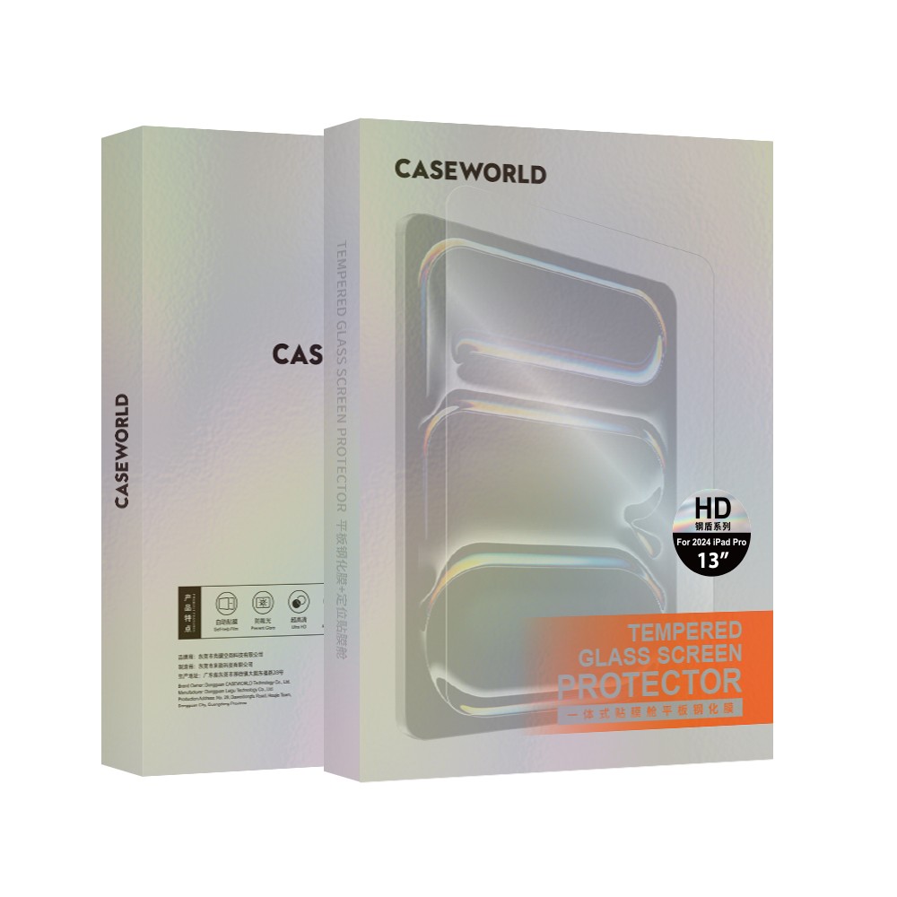 Apple iPad Pro 13 2024 CaseWorld Steel Shield Serisi Temperli Cam Ekran Koruyucu + Uygulama Aparatı