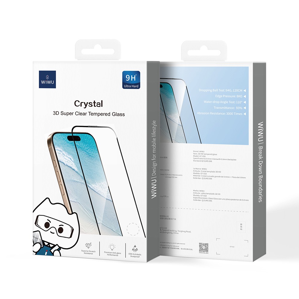 Apple iPhone 16E Wiwu GT-018 Çizilmeye Dayanıklı Temperli Cam Ekran Koruyucu