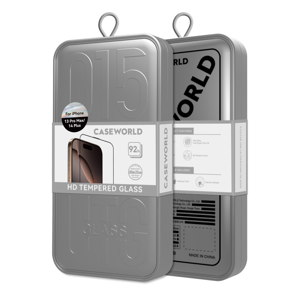 Apple iPhone 14 Pro Max CaseWorld 0.25mm HD 3D Temperli Cam Ekran Koruyucu + Uygulama Aparatlı