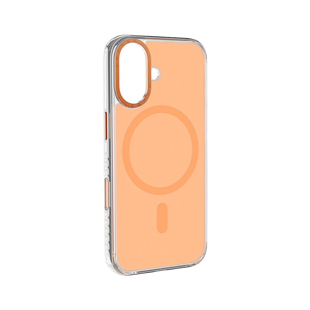 Apple iPhone 17 Kılıf M-safe Şarj Özellikli Metal Kamera Çerçeveli Airbag Tasarımlı Lenyes CK221 Sert PC Kapak