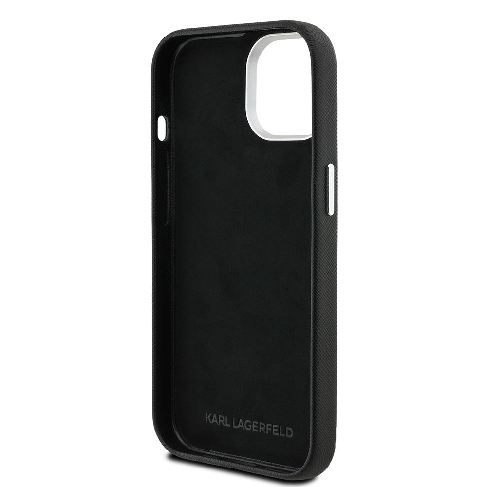 Apple iPhone 15 Kılıf Karl Lagerfeld Orjinal Lisanslı K&C Heads Pin Kapak