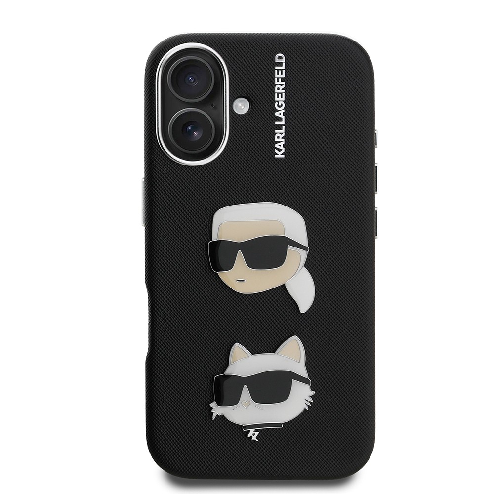 Apple iPhone 16 Kılıf Karl Lagerfeld Orjinal Lisanslı K&C Heads Pin Kapak