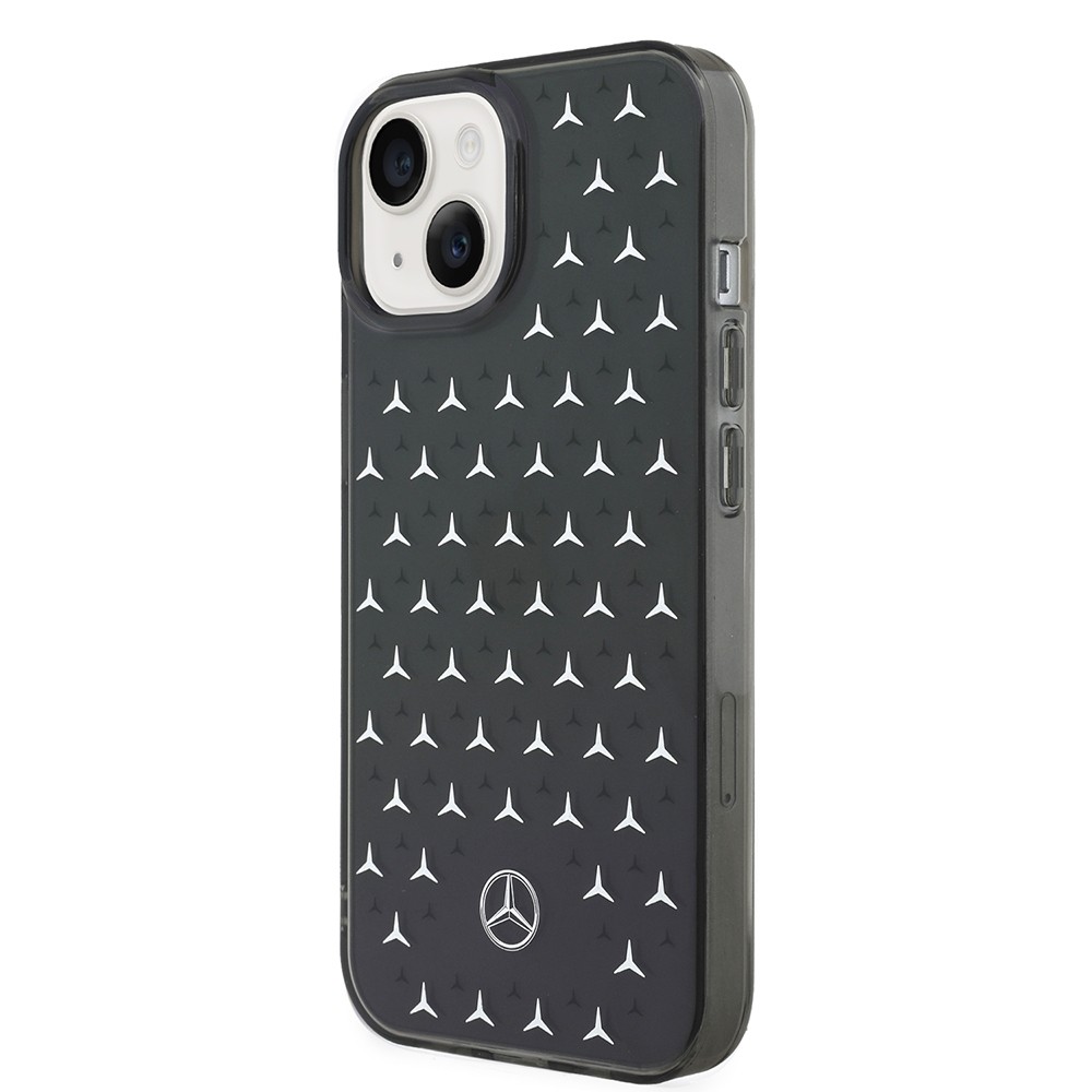 Apple iPhone 15 Kılıf Mercedes Benz Çift Katmanlı Yıldız Desenli Dizayn Kapak