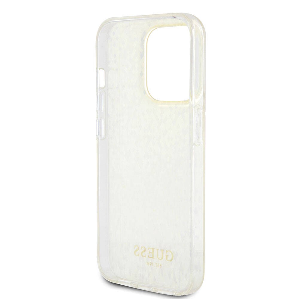 iPhone 15 Pro Kılıf Guess Orjinal Lisanslı Yazı Logolu Mirror Disco Kılıf