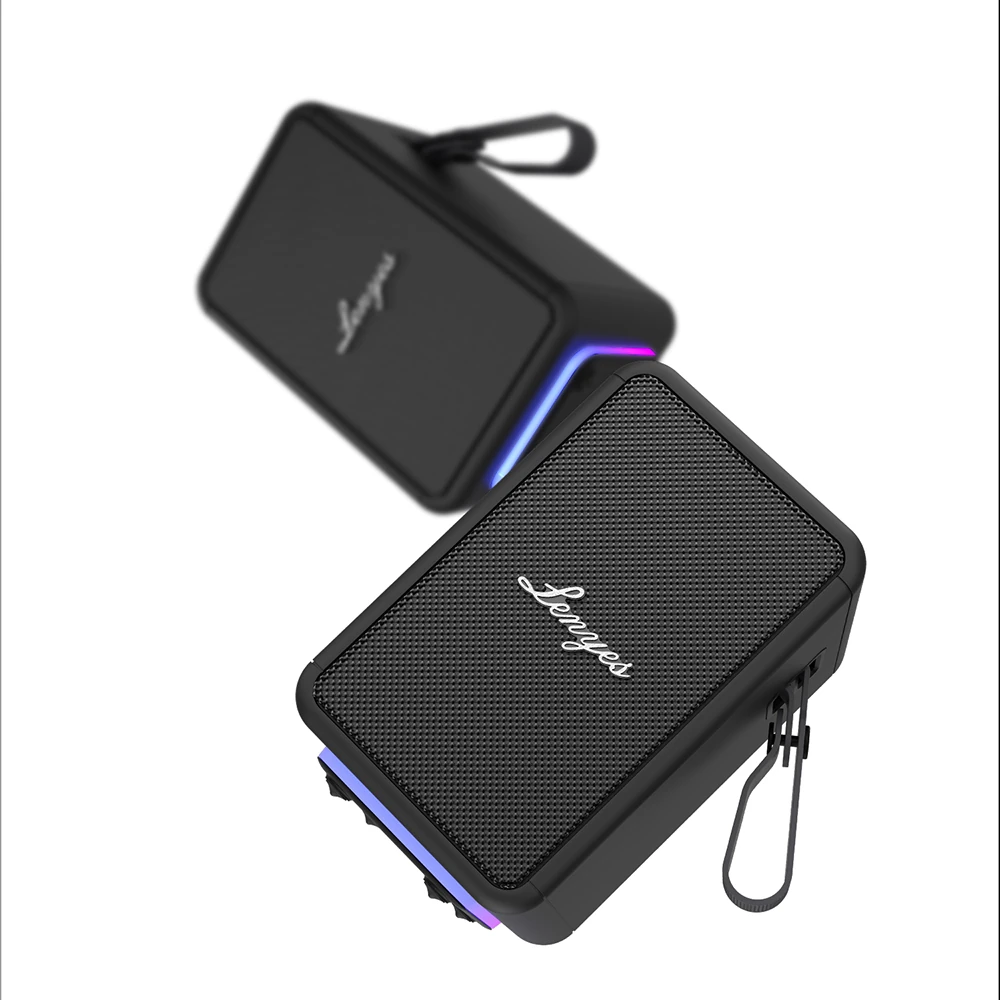 Lenyes S874 Su Geçirmez Özellikli RGB Işıklı Askılı Taşınabilir TWS Bluetooth Hoparlör v5.3