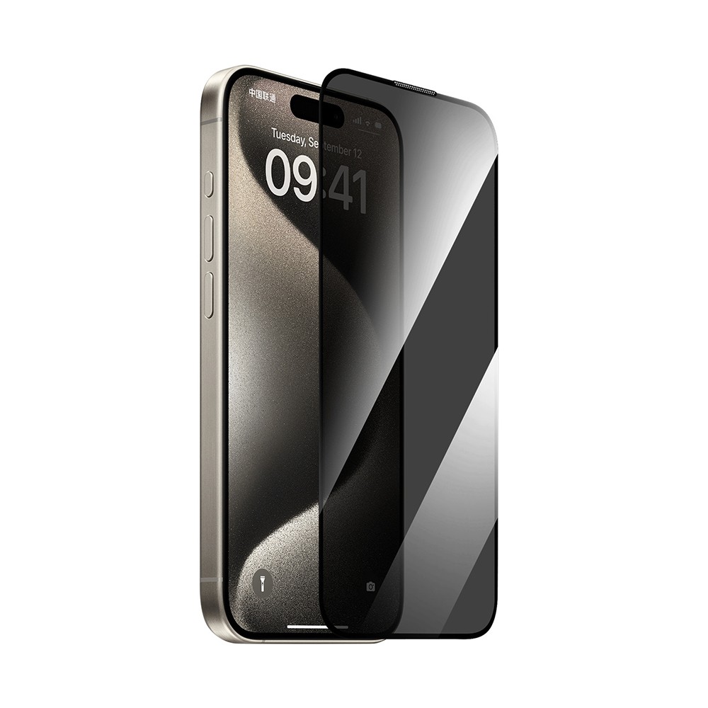 Apple iPhone 14 Pro Max Wiwu GT-011 Anti-Bakteriyel Özellikli Polimer Oleofobik Kaplama Temperli Privacy Cam Ekran Koruyucu