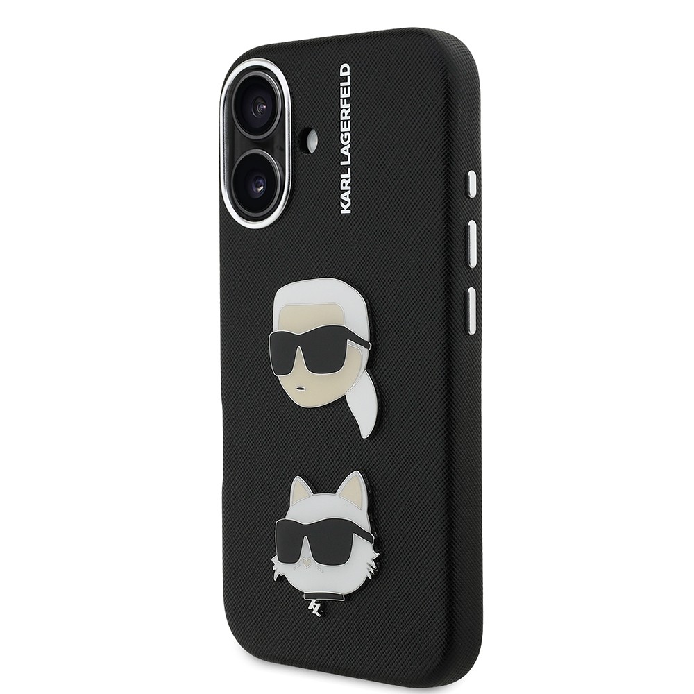 Apple iPhone 16 Kılıf Karl Lagerfeld Orjinal Lisanslı K&C Heads Pin Kapak