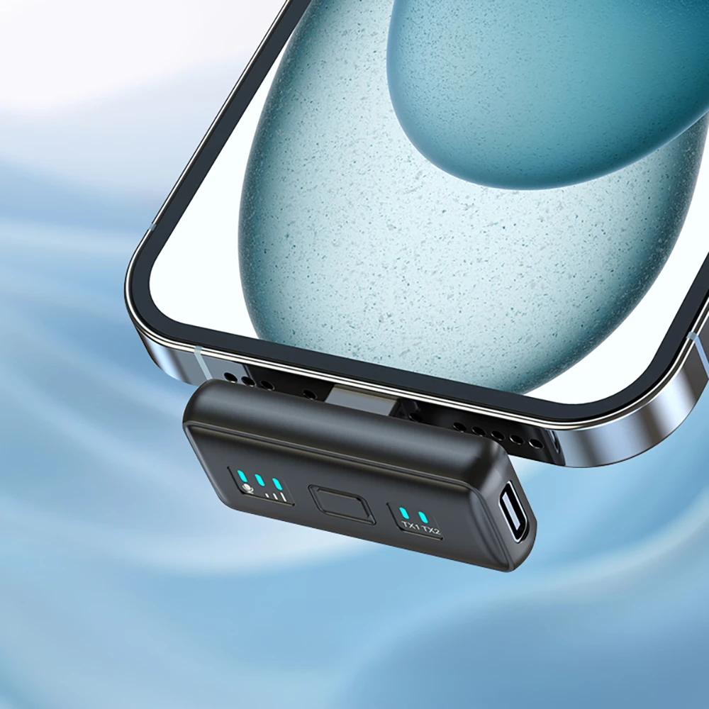 Go Des GD-WS307 2in1 Gürültü Engelleyici Özellikli Type-C ve Lightning Şarj Portlu Kablosuz Yaka Mikrofonu