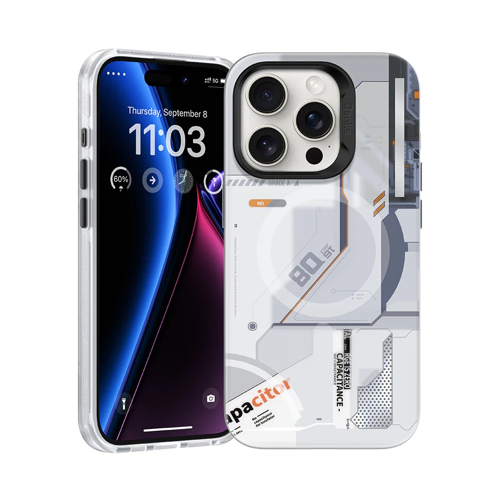 Apple iPhone 14 Pro Max Kılıf M-safe Şarj Özellikli Mekanik Tasarımlı Benks Perspective Serisi Kapak