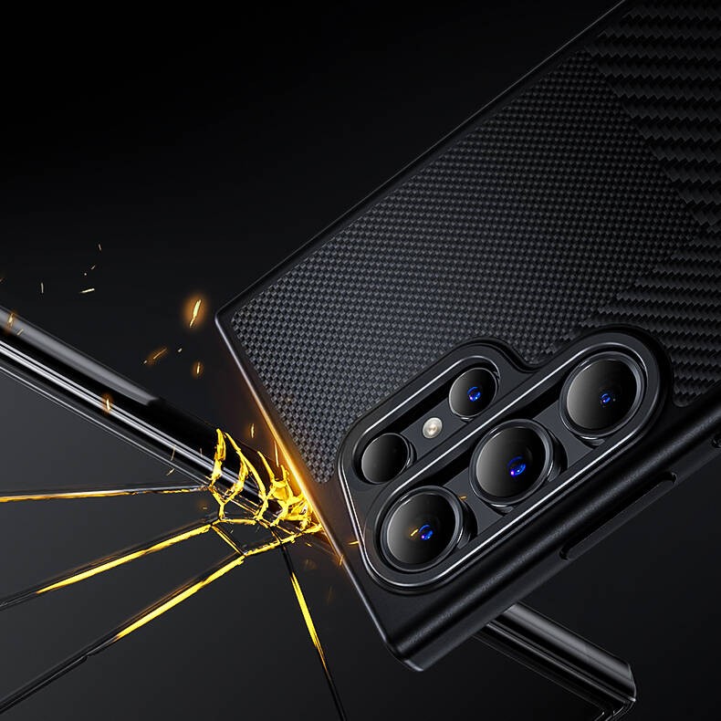 Galaxy S24 Ultra Kılıf Magsafe Şarj Özellikli Karbon Fiber Benks Montage Hybrid ArmorPro Kevlar Kılıf