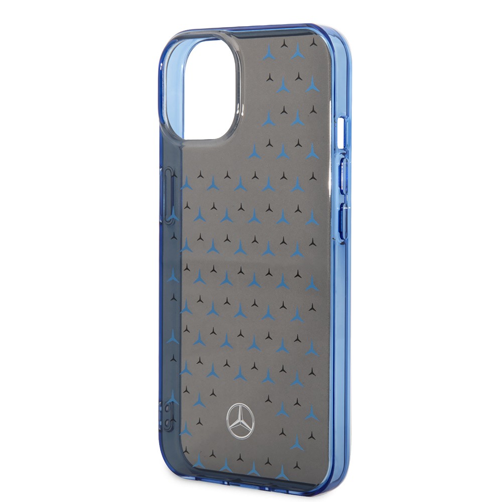 Apple iPhone 14 Kılıf Mercedes Benz Çift Katmanlı Yıldız Desenli Dizayn Kapak