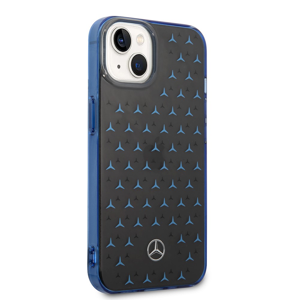 Apple iPhone 14 Kılıf Mercedes Benz Çift Katmanlı Yıldız Desenli Dizayn Kapak